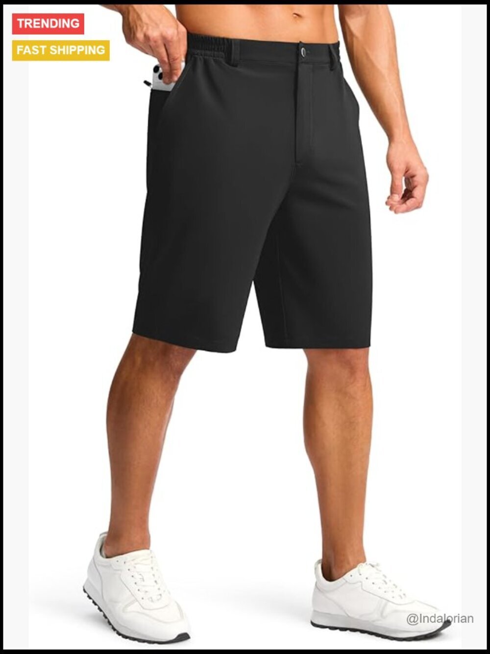 Lightweight Stretch Golf Shorts with 3 Pockets Quick Dry